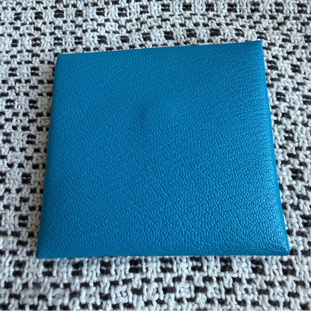 Hermes Blue and Brown Leather Detail